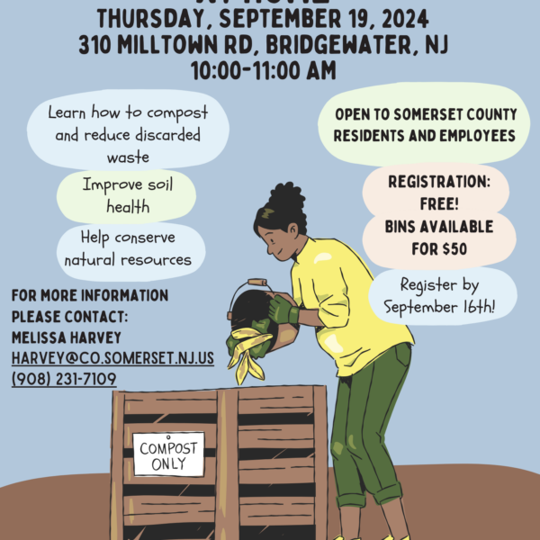 A flyer for the event titled Composting at Home with details about the date, time, and instructions for registration